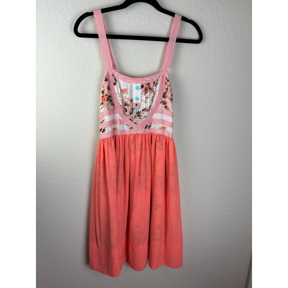 Matilda Jane Coral and Pink Floral-Trim Sun Dress